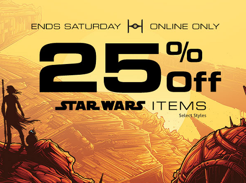Disney Store- 25percent off Star Wars items