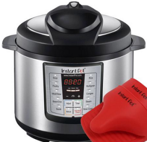 LATEST MODEL Instant Pot IP-LUX60-ENW Stainless Steel 6-in-1 Pressure Cooker with Mini Mitts