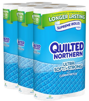 Quilted Northern Ultra Soft and Strong Bath Tissue, 24 Supreme Rolls Toilet Paper