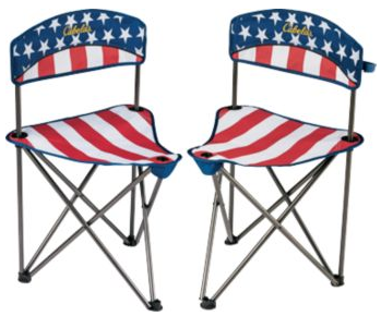 Cabela's American Flag Padded Tripod Chairs – Two-Pack