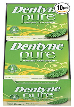 Dentyne Pure Gum, Mint with Melon Accents, Sugar Free, 9-Piece Packages (Pack of 10)