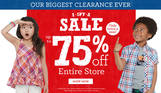 Gymboree - up to 75percent off entire store