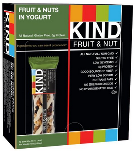 KIND Bars, Fruit & Nuts in Yogurt, Gluten Free, 1.4 Ounce Bars, 12 Count