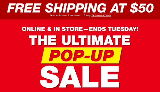 Macy's - Pop-Up Sale with free shipping at 50dollars