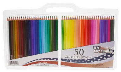 Us Art Supply 50 Piece Artist Grade Colored Pencil Set Bundle with Reusable Plastic Carry Case, 7-Inch