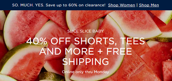American Eagle - 40percent off shorts, tees and more, free shipping