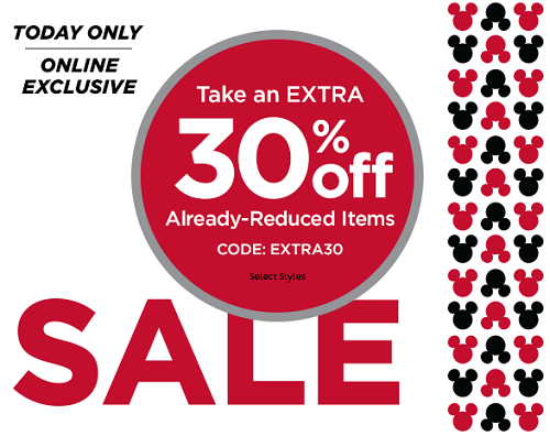Disney Store - Extra 30percent off already-reduced items