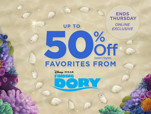 Disney Store - Finding Dory up to 50percent off