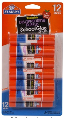 Elmer's Disappearing Purple School Glue Sticks, 12 pack - $2.59 (just $0.22  per glue stick)