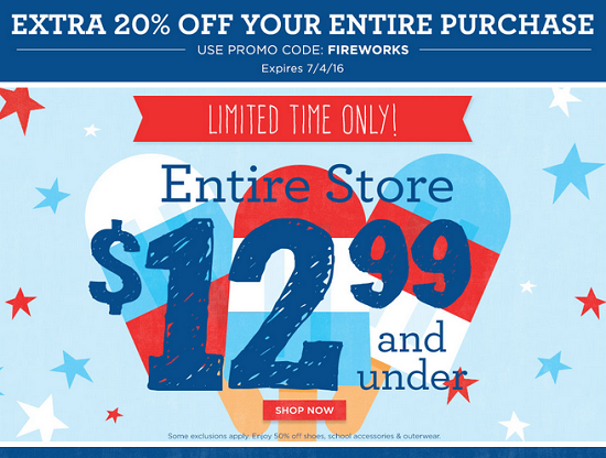 Gymboree - Extra 20percent off and entire store 12.99 and under