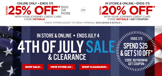 JCPenney - 4th of July Sale 2016