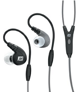 MEE audio M7P Secure-Fit Sports In-Ear Headphones with Mic, Remote, and Universal Volume Control (Black)