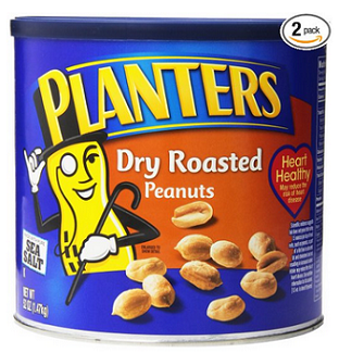 Planters Dry Roasted Peanuts, 52-Ounce Canisters (Pack of 2)