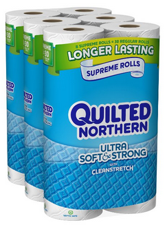 Quilted Northern Ultra Soft & Strong, 24 Supreme (90 Regular) Rolls Toilet Paper