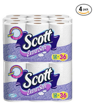 Scott Extra Soft Bath Tissue Mega Roll, 12 Count (Pack of 4)