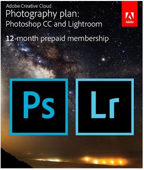 Adobe Creative Cloud Photography plan (Photoshop CC + Lightroom) [Prepaid Card]
