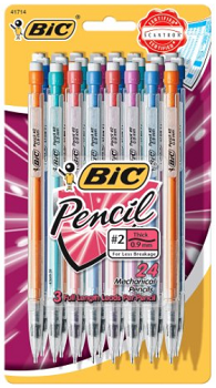 BIC Mechanical Pencil, Black, 24-Pack, 0.7mm