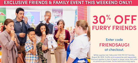 Build-a-Bear Friends and Family 8-25-16