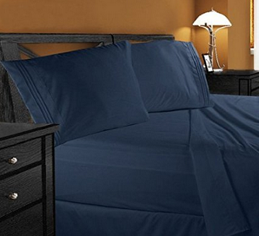 Clara Clark 1800 premier Series 4pc Bed Sheet Set - Queen, Navy Blue