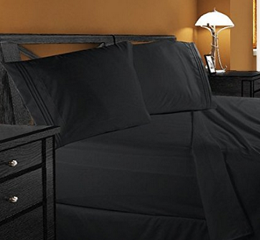 Clara Clark Premier 1800 Series 4pc Bed Sheet Set - Queen, Black