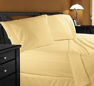 Clara Clark Premier 1800 Series 4pc Bed Sheet Set - Queen, Camel Gold