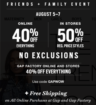 Gap - Friends and Family Event