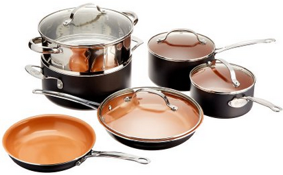 Gotham Steel 10-Piece Kitchen Nonstick Frying Pan and Cookware Set