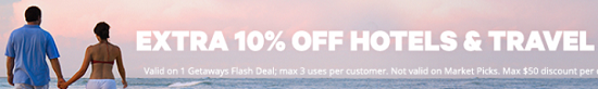 Groupon - 10percent off Hotels and Travel