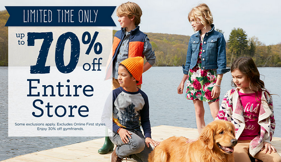 Gymboree - up to 70percent off 8-25-16