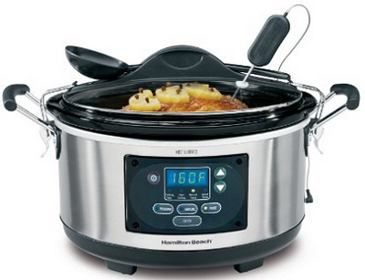 Hamilton Beach Set 'n Forget Programmable Slow Cooker With Temperature Probe, 6-Quart (33967A)