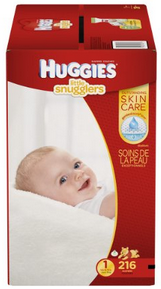 Huggies Little Snugglers Baby Diapers, Size 1, 216 Count (One Month Supply)
