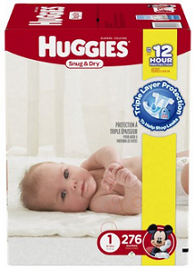 Huggies Snug & Dry Diapers, Size 1, 276 Count (One Month Supply)