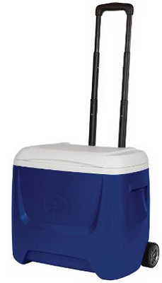 Igloo 45069 Island Breeze Cooler With Wheels, Telescoping Handle, Blue & White, 28-Qts.