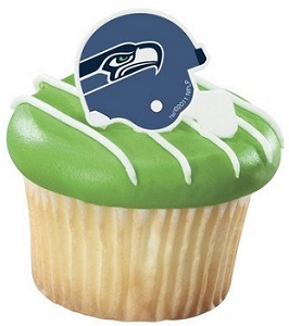 NFL Seattle Seahawk Football Helmet Cupcake Rings
