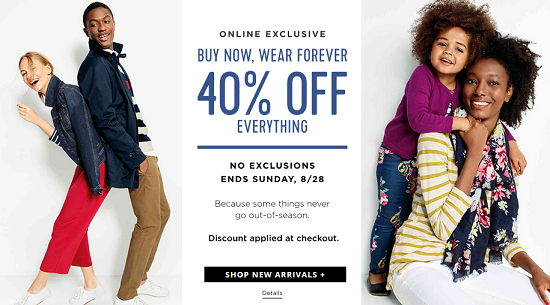 Old Navy - Buy Now Wear Forever 40percent off everything