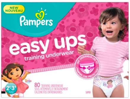 Pampers Girls Easy Ups Training Underwear 2T-3T (Size 4), 80 Count