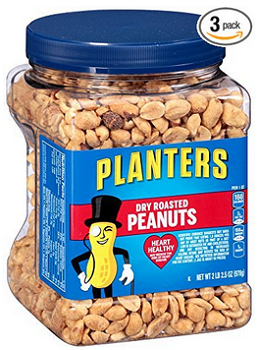 Planters Dry Roasted Peanuts, 2 LB 2.5 oz (Count of 3)
