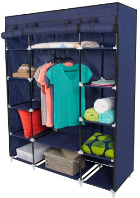 53inch-portable-closet-storage-organizer-wardrobe-clothes-rack-with-shelves-blue
