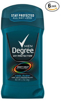 Degree Men Dry Protection Antiperspirant, Cool Rush 2.7 oz (Pack of 6)