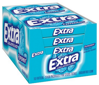 Extra Peppermint Gum, 15-Stick Slim Packs (Pack of 20)'
