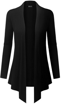 bily-womens-open-front-drape-hem-lightweight-cardigan-black