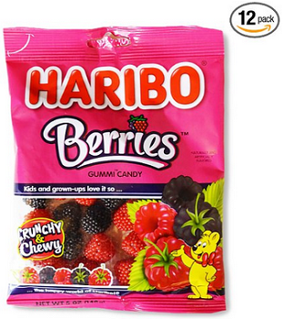 Haribo Gummi Candy, Berries, 5-Ounce Bags (Pack of 12) - as low as $10. ...