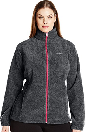 Columbia Fleece Jacket Black Zip Front (Womens 1X)