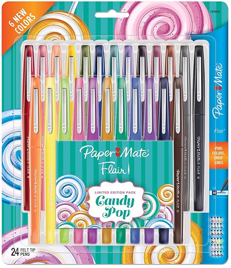 Paper Mate Flair Felt Tip Pens, Medium Point, Candy Pop Pack, 4 per Pack, 3 Packs