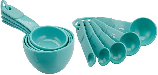 KitchenAid 9-Piece Measuring Cup and Spoon Set, Aqua Sky - $8.89
