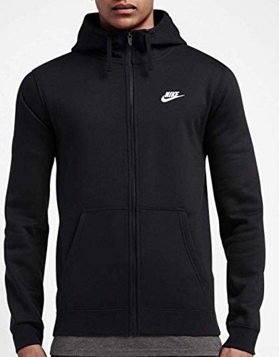 Nike Men's Sportswear Club Full Zip-Up Hoodie, Black (sizes S-XXL ...