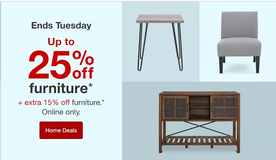Target - Save up to 25% off Furniture 