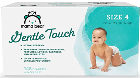 Amazon Brand - Mama Bear Gentle Touch Diapers, Hypoallergenic