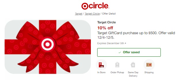 EXPIRED) 10% off Target gift cards for Redcard holders