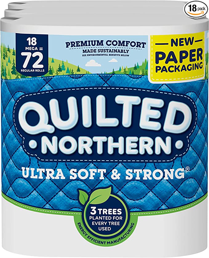 Quilted Northern Ultra Soft & Strong Toilet Paper, 18 Mega Rolls – as ...